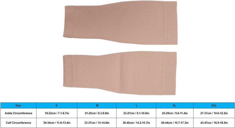 woobles Calf Compression Sleeve 1 Pair 23-32mmHg Leg Compression Sleeve Elastic Calf Support Socks for Swelling, Varicose Veins(XL) - Image 3